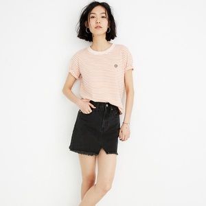 MADEWELL Rigid Denim A-Line Mini Skirt Lunar Wash